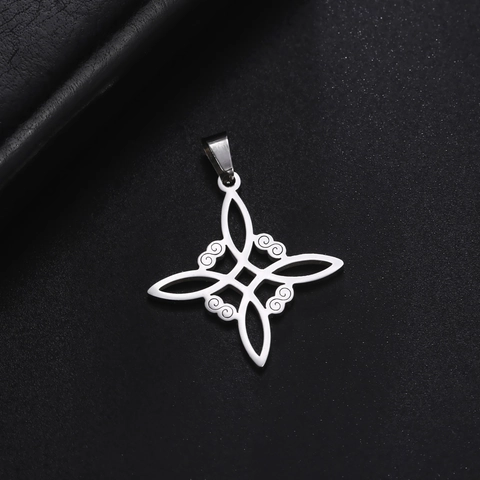 Ciondolo Nodo Della Strega Acciaio Inossidabile 304 Cavo Geometrico Simbolo Celtico Per Creazione Gioielli Accessorio Collana