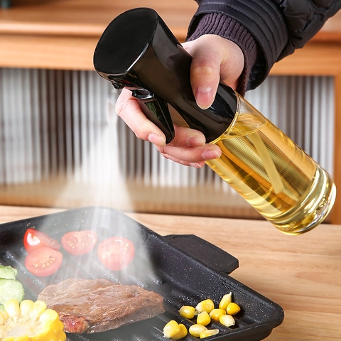 Refillable Oil Spray Bottle For Kitchen Cooking Air Fryer BBQ Mist Sprayer Dispenser Plastic Olive Oil Spray Bottle