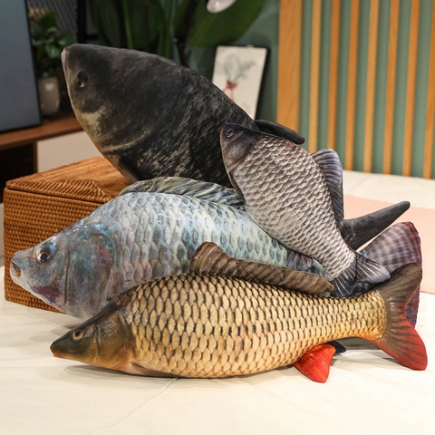 Realistic Simulated Fish Shaped Plush Toy Creative Soft Stuffed Animal Pillow Funny Fish Plush Doll For Office Home Cat Decor Gift
