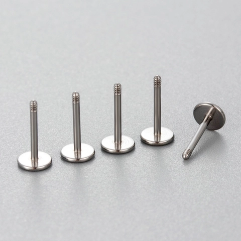 Titanium Staal Platte Achterkant Schroefdraad Labret Stud Vervanging Tragus Kraakbeen Piercing Accessoire Schroefstang