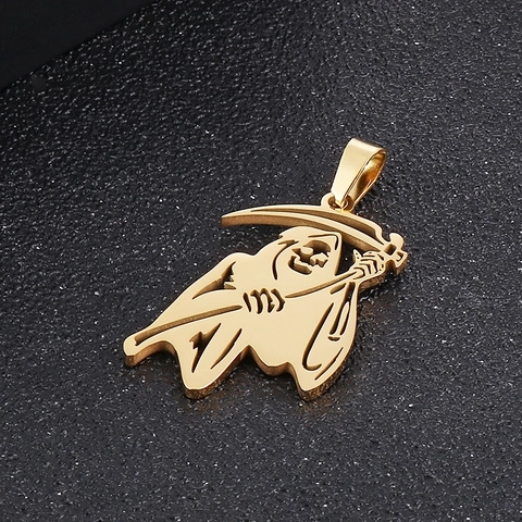 Collana Pendente Falce Della Morte Acciaio Inossidabile Hip Hop Punk Gothic Dark Style Gioielli Da Uomo Regalo Di Fascino Cool