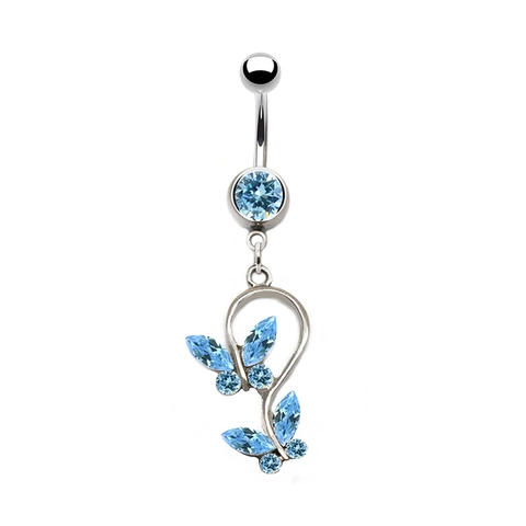 Stainless Steel Navel Piercing Jewelry For Women Alloy Zirconia Butterfly Heart Moon Star Belly Button Ring Body Jewelry
