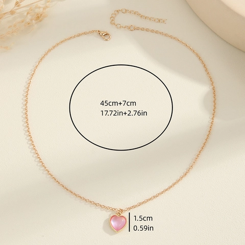 Collana Con Ciondolo A Cuore Acciaio Inossidabile Placcato Oro Dolce Minimalista Catena Clavicola Gioielli Per Donne
