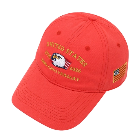Gorra De Béisbol Del 250 Aniversario De Los Estados Unidos Algodón Bordado Águila Ajustable Rojo Sombrero Sol