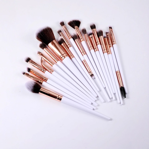 Synthetic Fiber Makeup Brushes Aluminum Tube Plastic Handle Soft Powder Eyeshadow Foundation Blending Cosmetic Tools