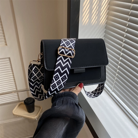 Borsa A Tracolla Quadrata Piccola Vintage In Pelle PU Con Tracolla Larga Geometrica Da Donna Moda Quotidiana Versatile
