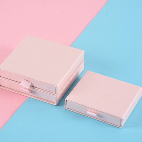 Jewelry Packaging Boxes And Velvet Drawstring Bags For Bracelet Ring Square Cardboard Gift Box Drawer Style Multi Color