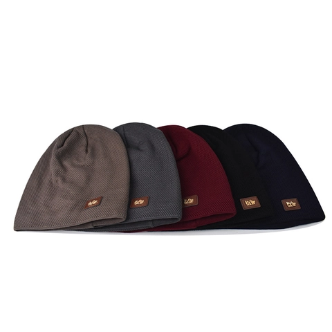 Berretto In Maglia E Sciarpa Da Uomo Inverno Caldo Foderato In Pile Cappello Con Patch In Pelle Per Sport