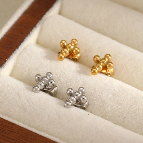 Edelstahl Kreuz Stecker Hoop Ohrringe Mit Zirkonia Geometrischer Modeschmuck Für Damen