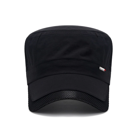 Herren Sommer Schnell Trocknend Flat Top Cap Atmungsaktiv Mesh Sonnenhut Verstellbare Cadet Army Cap Outdoor Sport Wandern Angeln Kappe