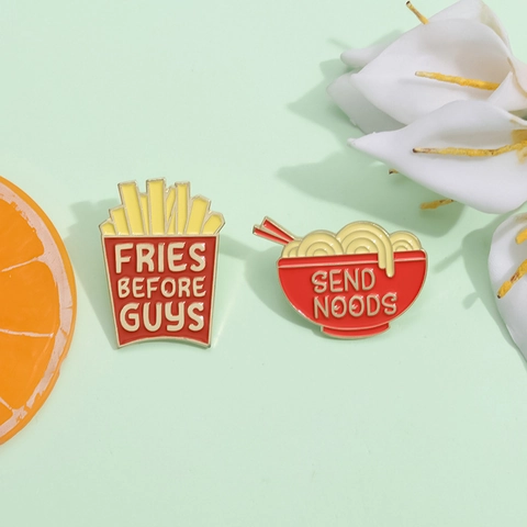 Emaille Pins Broche Cartoon Eten Persoonlijkheid Slogan Zinklegering Grappig Decoratief Voor Kleding Tassen Rugzakken