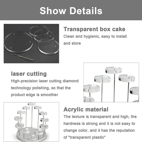 Acrylic Jewelry Display Stand Clear Multi Tier Spiral Organizer For Rings Earrings Desserts Cupcakes Showcase