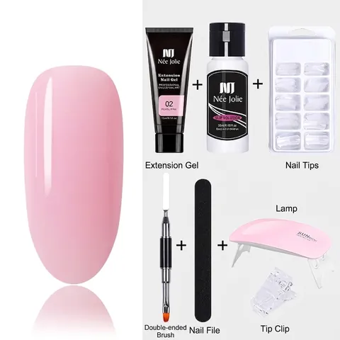 Kit Professionale Per Allungamento Unghie Poly Gel Con Lampada UV LED Soluzione Di Scorrimento Base Top Coat Per Manicure DIY