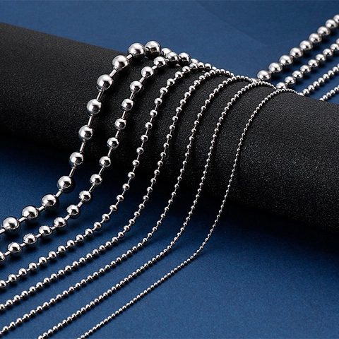 Collana Catena A Sfere In Acciaio Inossidabile Minimalista Maglia Lucida Accessorio Gioielli Di Base Per Uomini Donne Unisex Durevole
