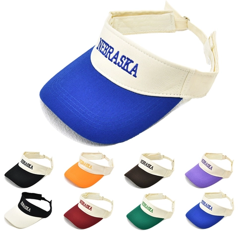Cappello Visiera Lettera Ricamata Nebraska Colore Contrasto Regolabile Tela Cotone Outdoor Sportivo Casual Per Donne