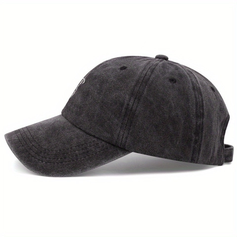 Cappello Da Baseball In Cotone Lavato Vintage Ricamo Croce Fede Retrò Regolabile Cappello Da Sole Unisex