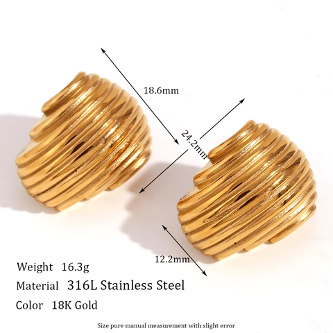 Pendientes De Aro Geométricos De Acero Inoxidable 316L Chapado En Oro De 18K Vintage Colgante Estrella Para Mujer