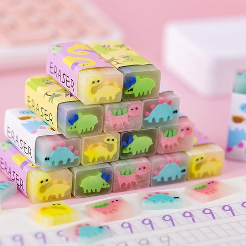 Gomma Da Cancellare Sandwich Dinosauro Cartone Animato Gomma Morbida Rettangolare Per Bambini Cancelleria Creativa