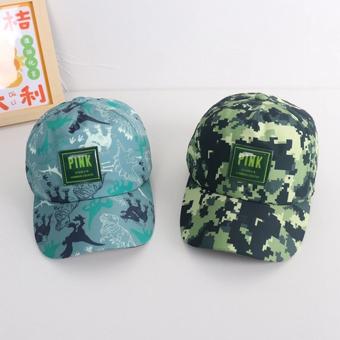 Kids Baseball Cap Quick-Drying Polyester Sun Protection Dinosaur Shark Letter Print Outdoor Peaked Hat For Boys