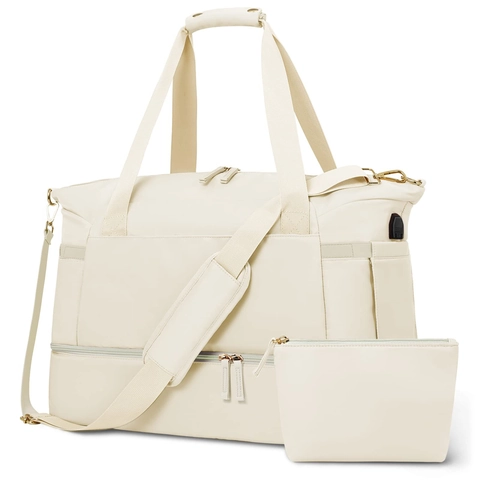 Sporttasche Kulturbeutel Schuhtasche Wasserdicht Polyester USB Port Nass Trockentrennung Schuhfach Yogamatten Gurt Damen