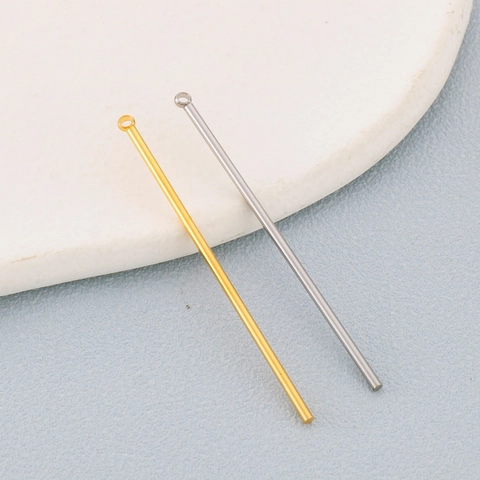 Colgante De Barra Larga Cilíndrica De Acero Inoxidable Con Bucle Para Hacer Joyas DIY Componentes De Collar Y Pendientes