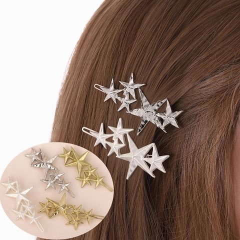 Mollette Per Capelli A Stella In Lega Serie Metallica Di Forcine Per Capelli A Stella Pentagramma Accessori Per Capelli