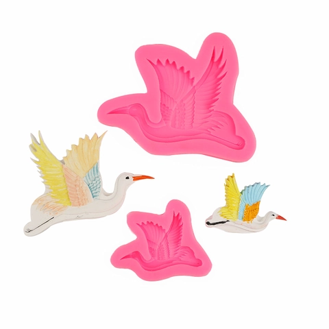 Kraanvogel Siliconen Vorm Vogelvorm Fondant Chocolade DIY Tool Voor Taart Decoratie Bakken Hars Crafting Klei Kunst