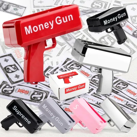 Electric Money Gun Handheld Cash Cannon Prop Bill Shooter For Wedding Party Club Atmosphere Maker Plastic Toy