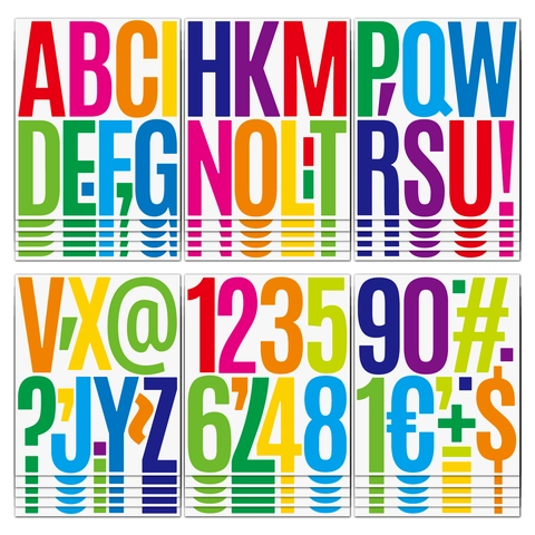 Große Fettgedruckte Alphabet Nummer Aufkleber Vinyl Wasserdicht Selbstklebend Für Briefkasten Auto Wand Dekoration