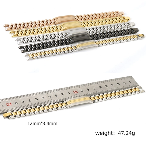 Pulsera De Acero Inoxidable Eslabones Estilo Reloj Lujo Geométrico Chapado En Oro Joyería Moda Para Hombres