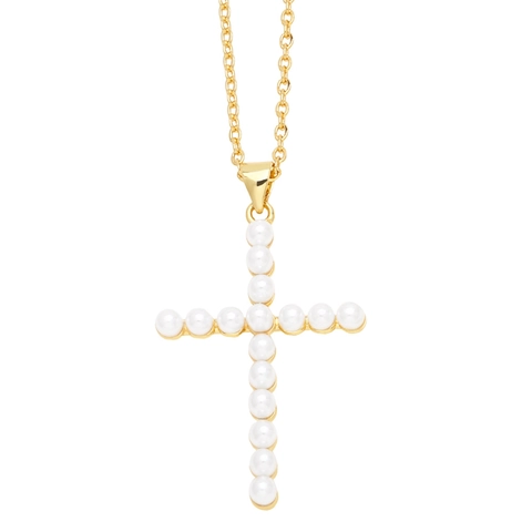 Vergulde Messing Hanger Ketting Imitatie Kunstparel Zirkoon Sierlijke Sleutelbeenketing Kruis Hart Sleutel Libelle Elegante Dames Sieraden