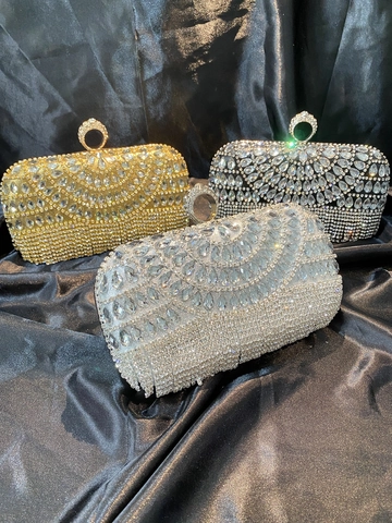 Bolso De Noche De Strass Con Flecos De Borlas Para Mujer Boda Fiesta Lujo Cierre De Anillo Cadena De Metal Brillante