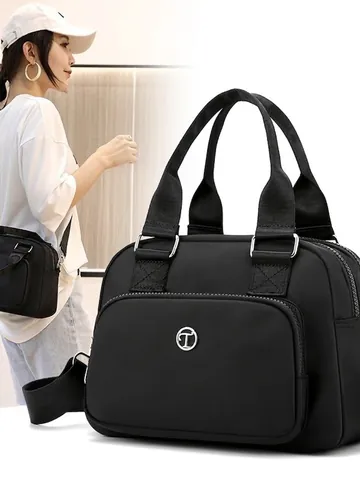 Bolso De Mano De Nailon Para Mujer Bolso Bandolera Con Múltiples Bolsillos Impermeable Informal De Viaje Con Correa Ajustable Moda