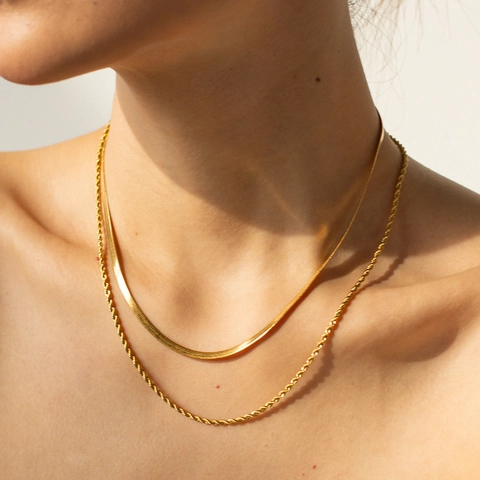 Layered Necklace For Women Stainless Steel Waterproof Hypoallergenic High-End Minimalist Jewelry Non-Fading
