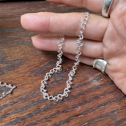 Twisted Wire Chain Bracelet 925 Sterling Silver Geometric Minimalist Elegant Jewelry Women Fashion Accessory