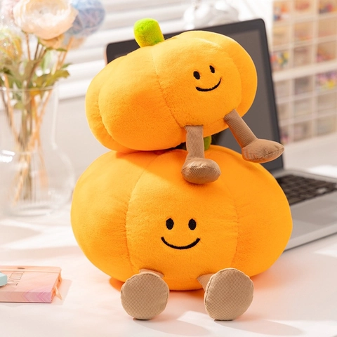 Coussin Citrouille d'Halloween Mignon Petit Monstre Fantôme Poupée Jouet en Peluche Décoration de Vacances Jouet Enbourré Doux Décoration