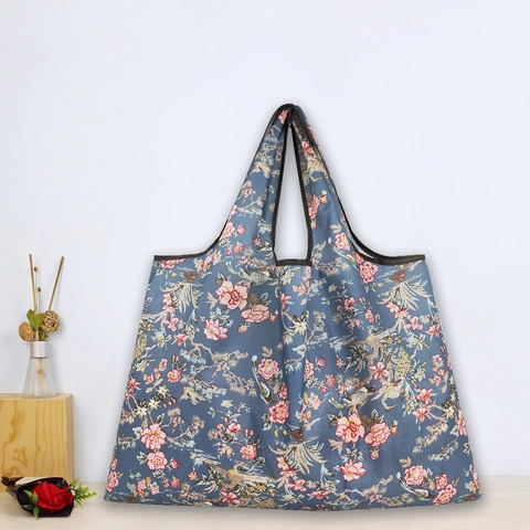 Borsa Per La Spesa Pieghevole Floreale Impermeabile Nylon Grande Capacità Portatile Borsa Ecologica Donne Viaggio