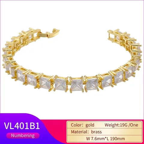 Elegant Tennis Bracelet Brass Cubic Zirconia Sparkling Heart Square Star Geometry Shape Folding Clasp Fashion Women Jewelry