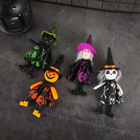 Decorazioni Per Bambole Appese Di Halloween Tessuto Zucca Strega Fantasma Gatto Nero Accessori Per Feste