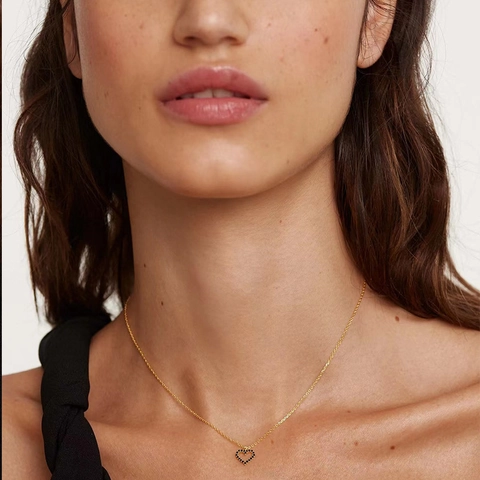 Herz Anhänger Halskette 925 Sterling Silber Zirkonia Vollschliff Minimalistisch Elegant Schlüsselbeinkette Geschenk