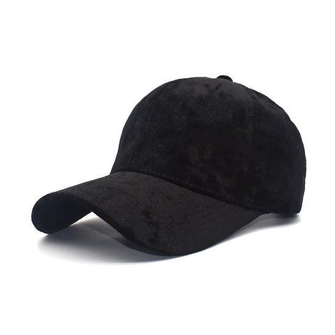 Velvet Baseball Cap Adjustable Solid Color Fashion Curved Brim Sun Hat For Men Women Korean Style Duckbill Hat