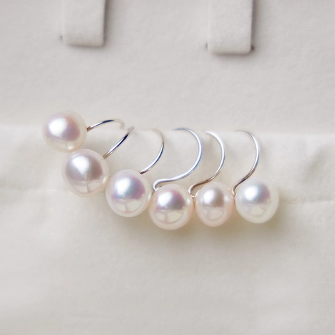 Elegante Natürliche Süßwasserperle Ohrhänger Mit 925 Sterlingsilber Zubehör Für Damen Tägliches Pendeln Schmuck