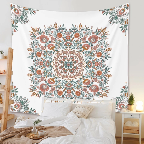 Arazzo Mandala Bohemien Da Parete Poliestere Floreale Vintage Sfondo Per Camera Da Letto Soggiorno Decorazione Casa