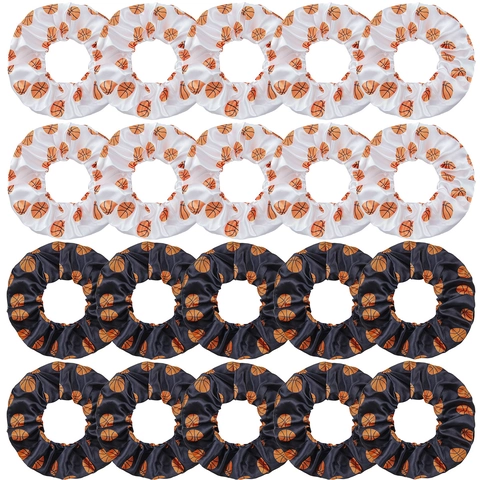 Basketball Print Scrunchies Seidig Satin Elastische Haargummis Sport Stil Pferdeschwanz Halter Damen