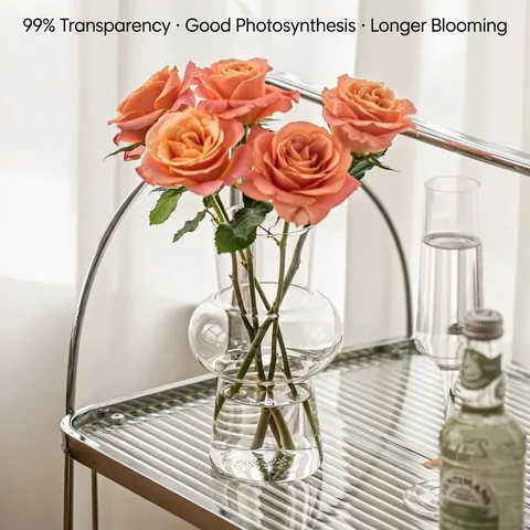 Französische Retro Glasvase Geometrisch Gourd Form Dekorative Blumenhalter Für Home Desktop Dekor