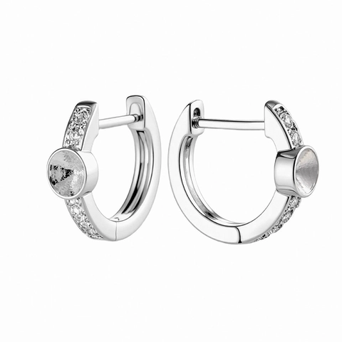 Componentes De Pendientes De Aro De Cobre Con Engaste De Zirconia Micro Pavé Para Fabricación De Joyas DIY Accesorios Elegantes