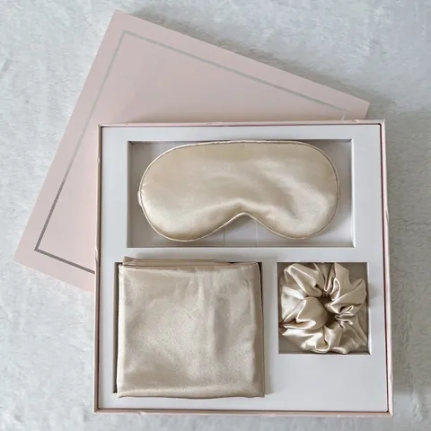 Masque Pour Les Yeux Taie D Oreiller Et Choucou En Imitation Satin Satin Accessoire De Sommeil Cadeau Pour Femmes Literie