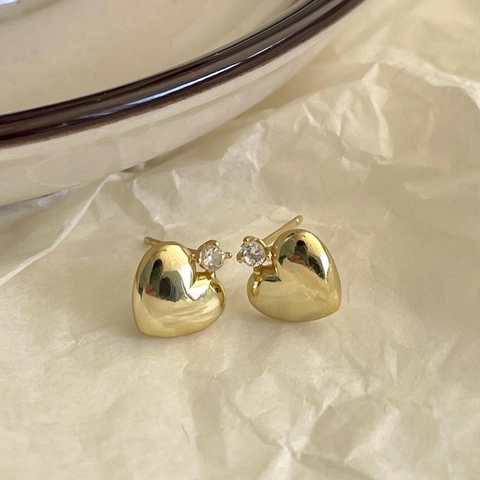 Herz Ohrstecker 925 Sterlingsilber Mit Klarem Zirkonia Minimalistischer Koreanischer Ins Stil Für Frauen Süßer Schmuck