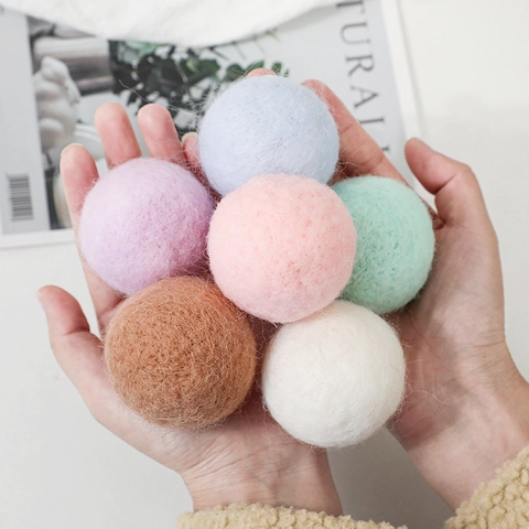Christmas Wool Felt Ball Ornaments Colorful Soft Hanging Tree Decorations Hemp Rope For Holiday Home Party DIY