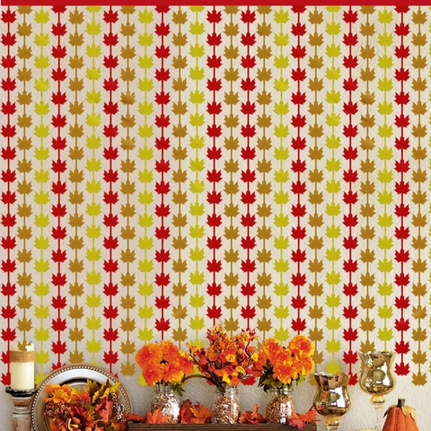 Ahornblatt Folienfransen Vorhang Glänzender Metallischer PET Hintergrund Für Erntedankfest Herbstparty Dekoration Wandbehang